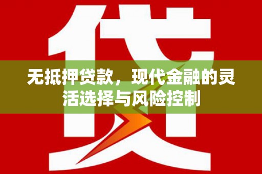关岭无抵押贷款，现代金融的灵活选择与风险控制