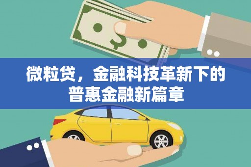 万载微粒贷，金融科技革新下的普惠金融新篇章