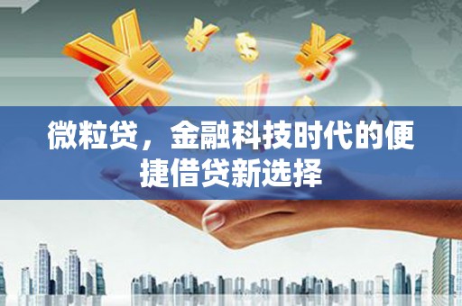 青秀微粒贷，金融科技时代的便捷借贷新选择