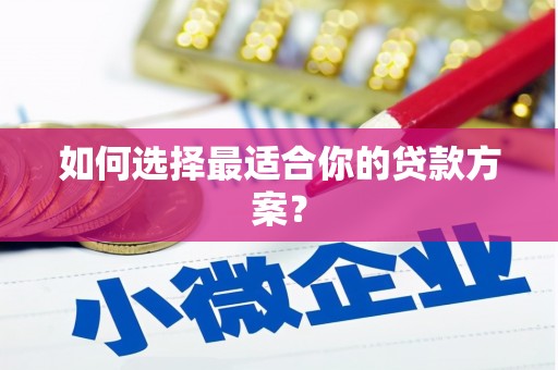 龙里如何选择最适合你的贷款方案？